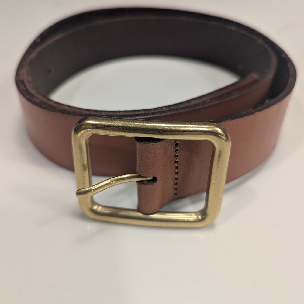 Anthropologie Tan Belt with Gold Buckle